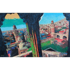 Naushad Alam, 30 x 48 Inch, Oil on Canvas,  Cityscape Painting, AC-NAL-115